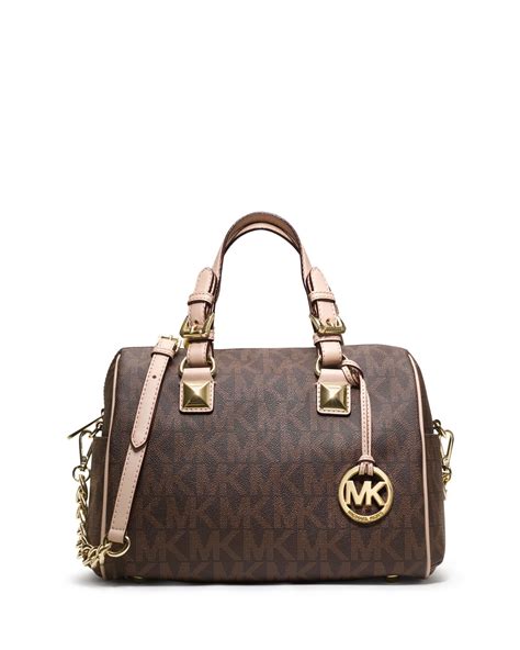 michael kors grayson monogram medium satchel brown|Michael Kors Michael Kors Grayson Medium Satchel Bags.